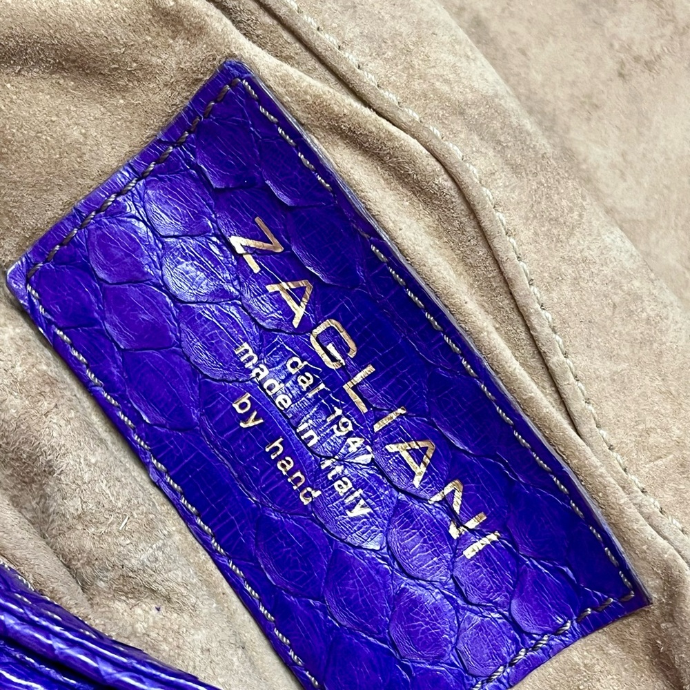 Zagliani Handmade Vintage Python Puffy Clutch Bag… - image 8